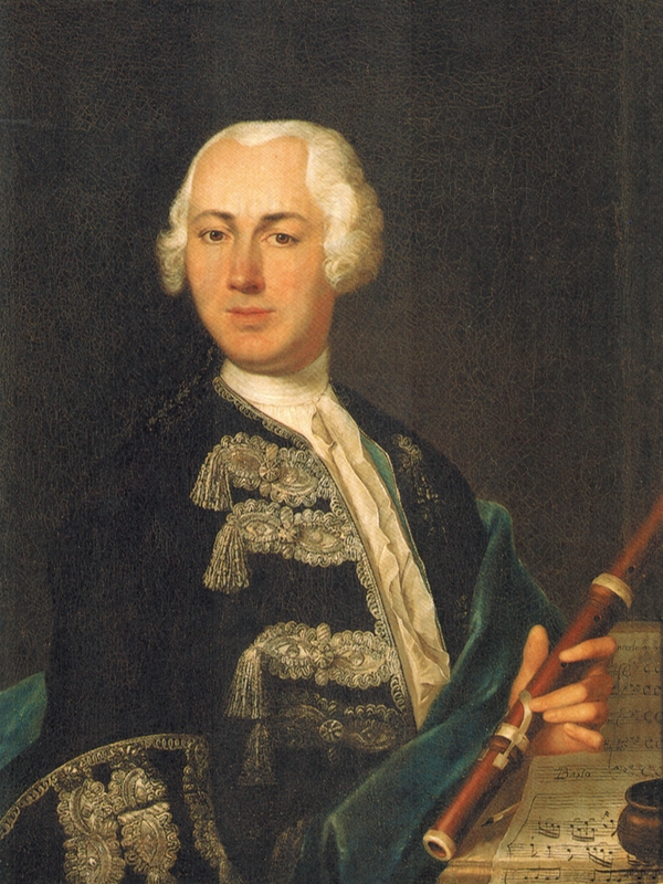 Portrait of Johann Joachim Quantz by Johann Friedrich Gerhard (1735).